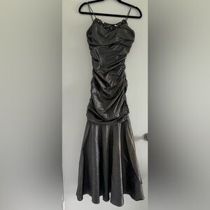 NV Couture Gown Metallic dark grey with a slight golden sheen, size 2